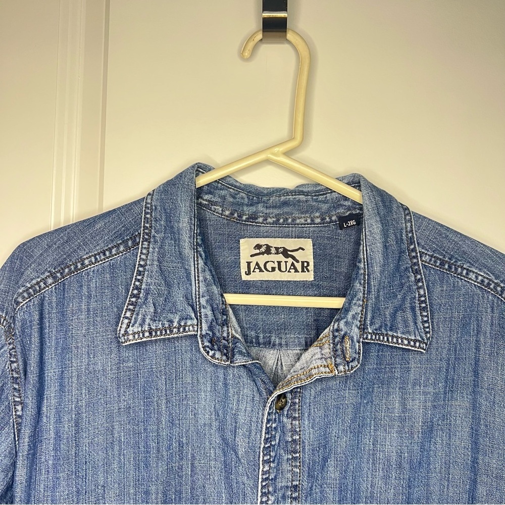 Jaguar Casual Denim Button Down Shirt - Picture 2 of 5